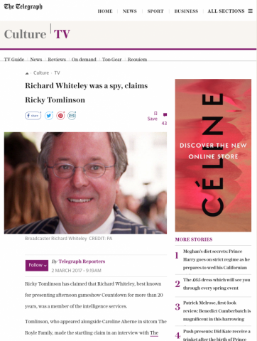 Telegraph: Richard Whiteley was a spy