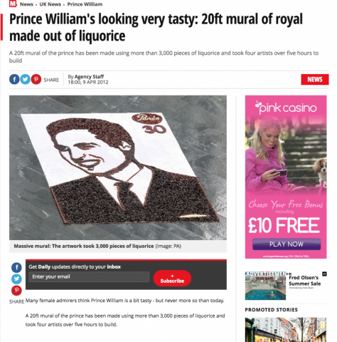 Mirror Online: Liquorice mural to Prince William