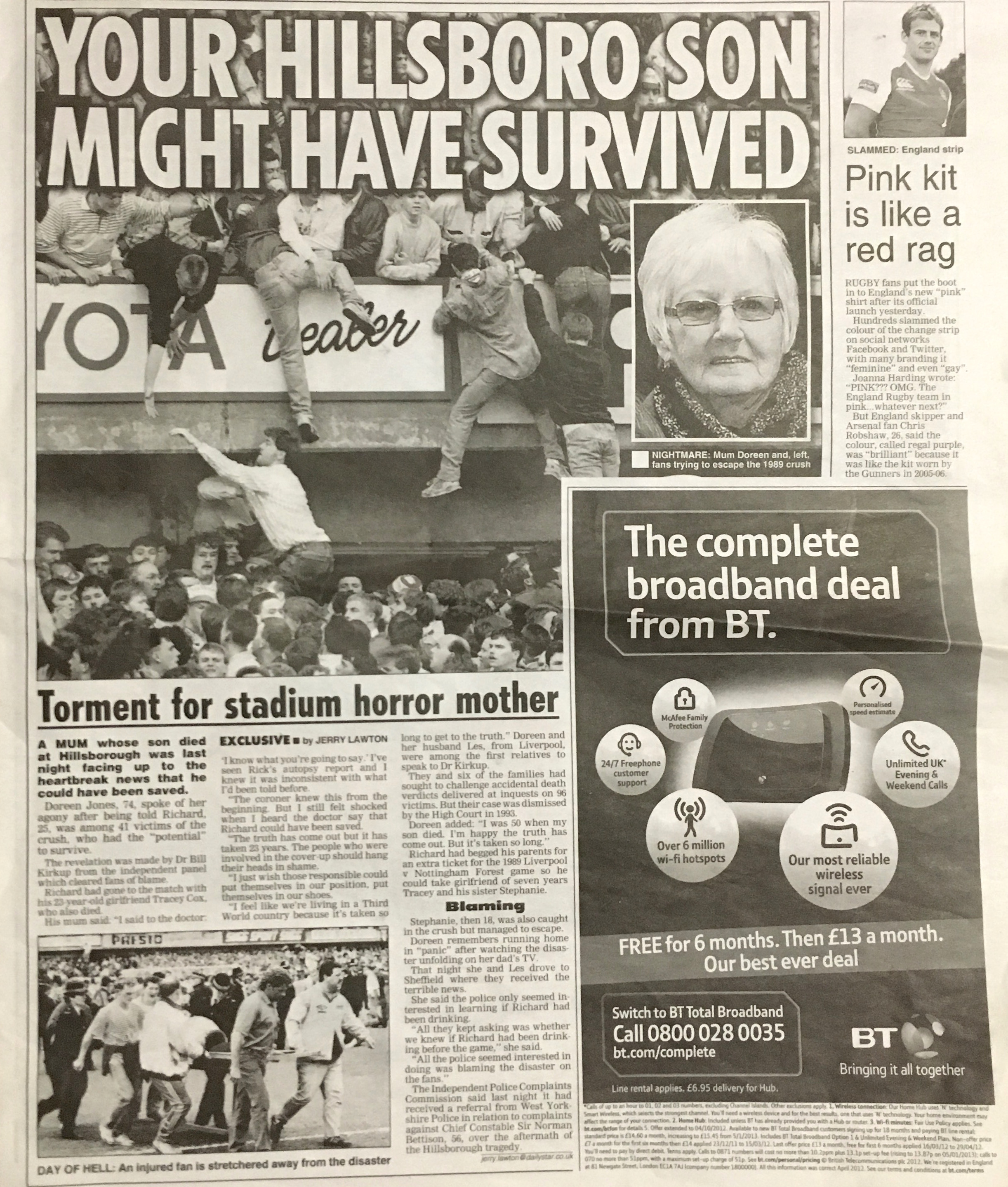 Daily Star: Hillsborough torment